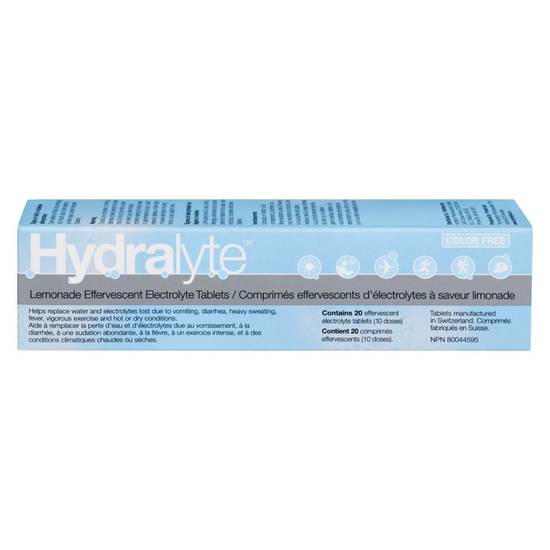Hydralyte Lemonade Effervescent Electrolyte Tablets (20 units)