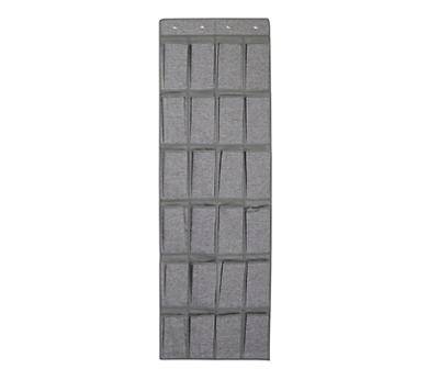 Gray 24-Pocket Over-the-Door Shoe Organizer