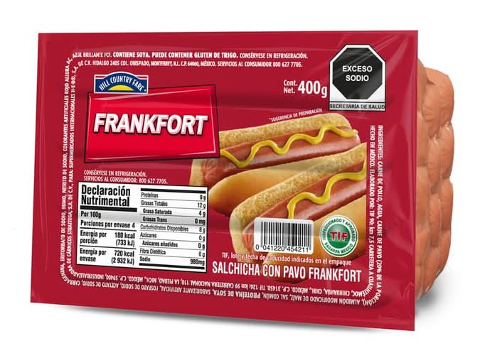 Hill Country Fare · Salchicha frankfort de pavo (400 g)