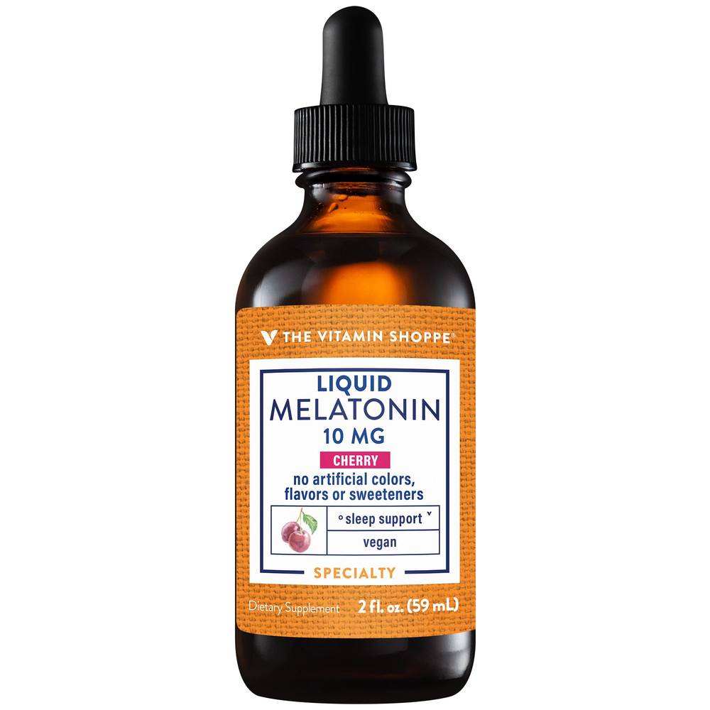 The Vitamin Shoppe Liquid Melatonin Drops 10 mg, Cherry (2 fl oz)