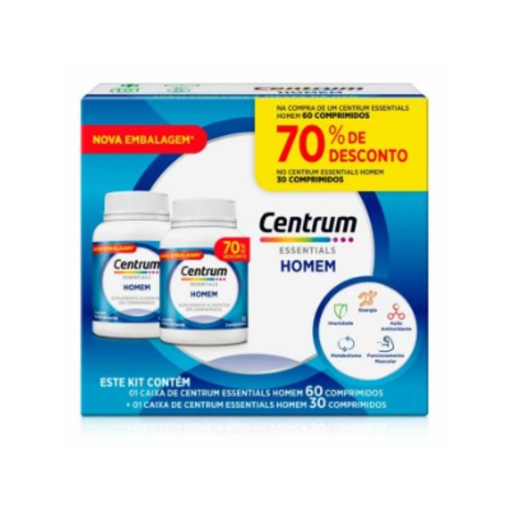 Pfizer kit centrum essential homem (60 + 30 comprimidos)