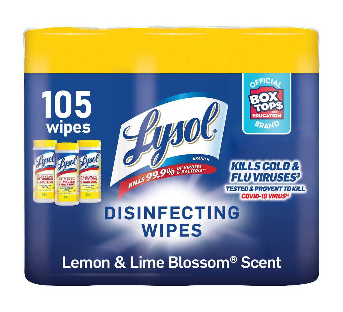 Lysol Disinfecting Wipes, Lemon & Lime Blossom (3 x 35 ct)