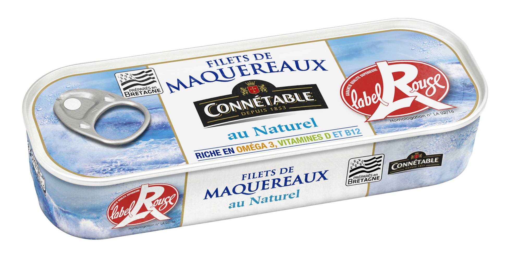 Connétable - Filets de maquereaux au naturel label rouge (176g)