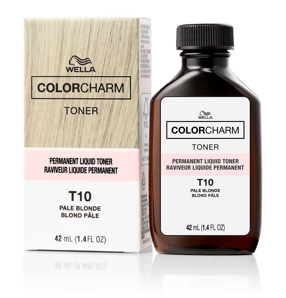 Wella Color Charm Permanent Liquid Toner Color, T10 - Pale Blonde (1.4 fl oz)
