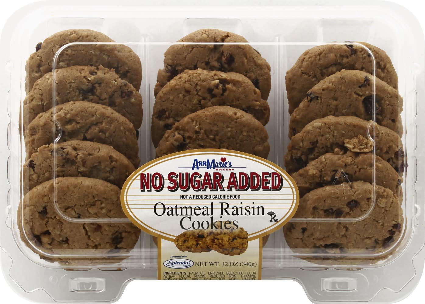 Ann Marie's No Sugar Added Oatmeal Raisin Cookies (12 oz)
