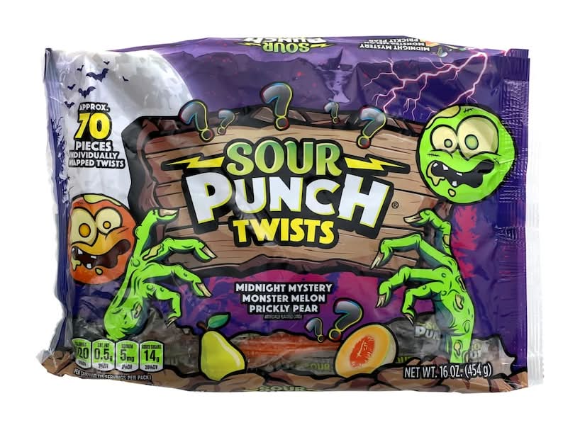 Sour Punch Twists Candy, Monster Melon/ Prickly Pear/ Midnight Mystery (16 oz, 70 ct)