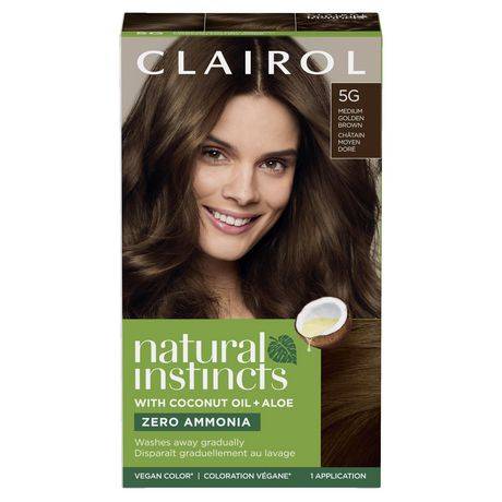 Clairol Natural Instincts Semi-Permanent Hair Colour, 5G Medium Golden Brown
