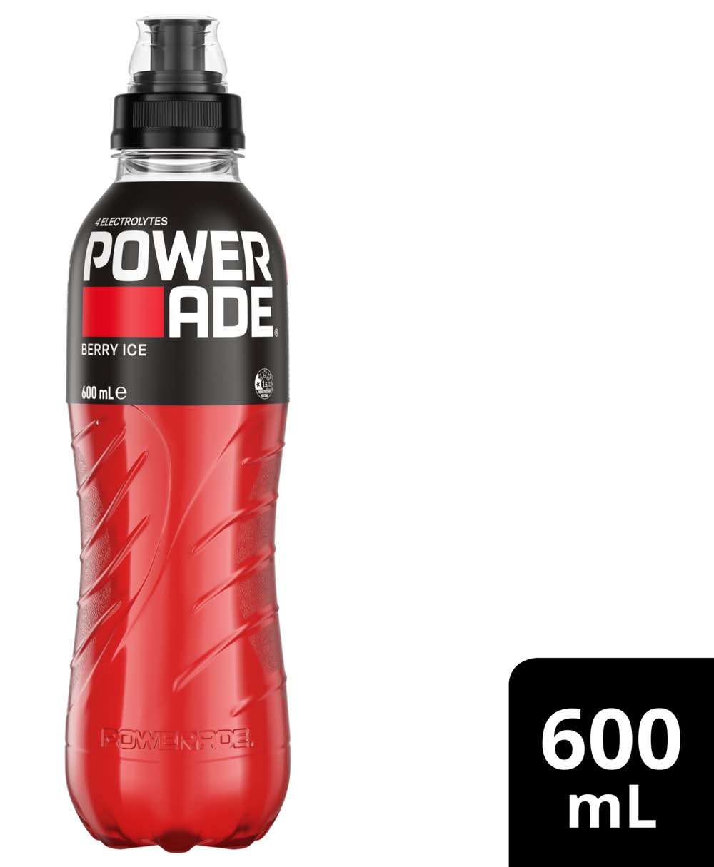Powerade Ion4 Electrolytes Sports Drink, Berry Ice (600mL)
