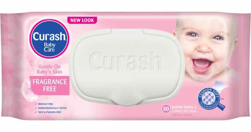 Curash Fragrance Free Baby Wipes 80pk