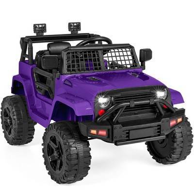 Best Choice Products 12V Kids Ride On Truck Car w/ Parent Remote Control, Spring Suspension, LED Lights - Purple