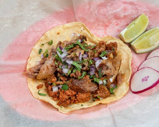 Campechano Taco - combo longaniza and carnitas