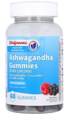 Walgreens Ashwagandha 300 mg Gummies Mixed Berry - 60.0 ea