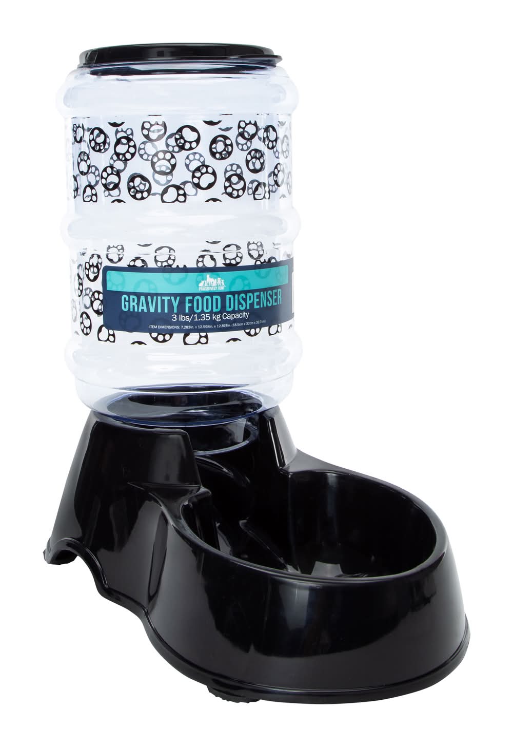 Gravity Pet Food Dispenser 3lbs Black