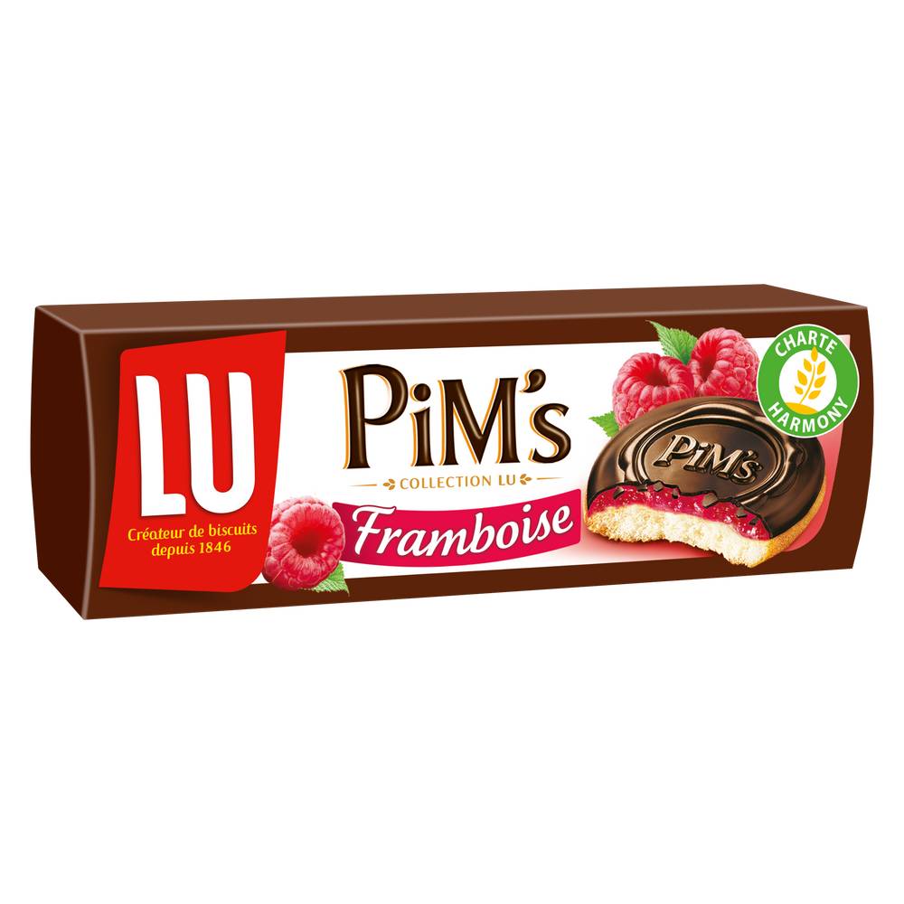 Lu - Biscuits génoises nappées à la framboise et au chocolat pim's