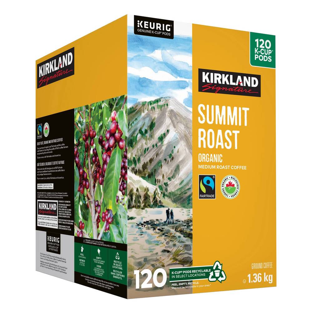 Kirkland Signature Capsules K-cup De Café Biologique Sommet Café Équitable (120 unités) - Organic Summit Fair Trade Coffee K-Cup Pods (120 units)