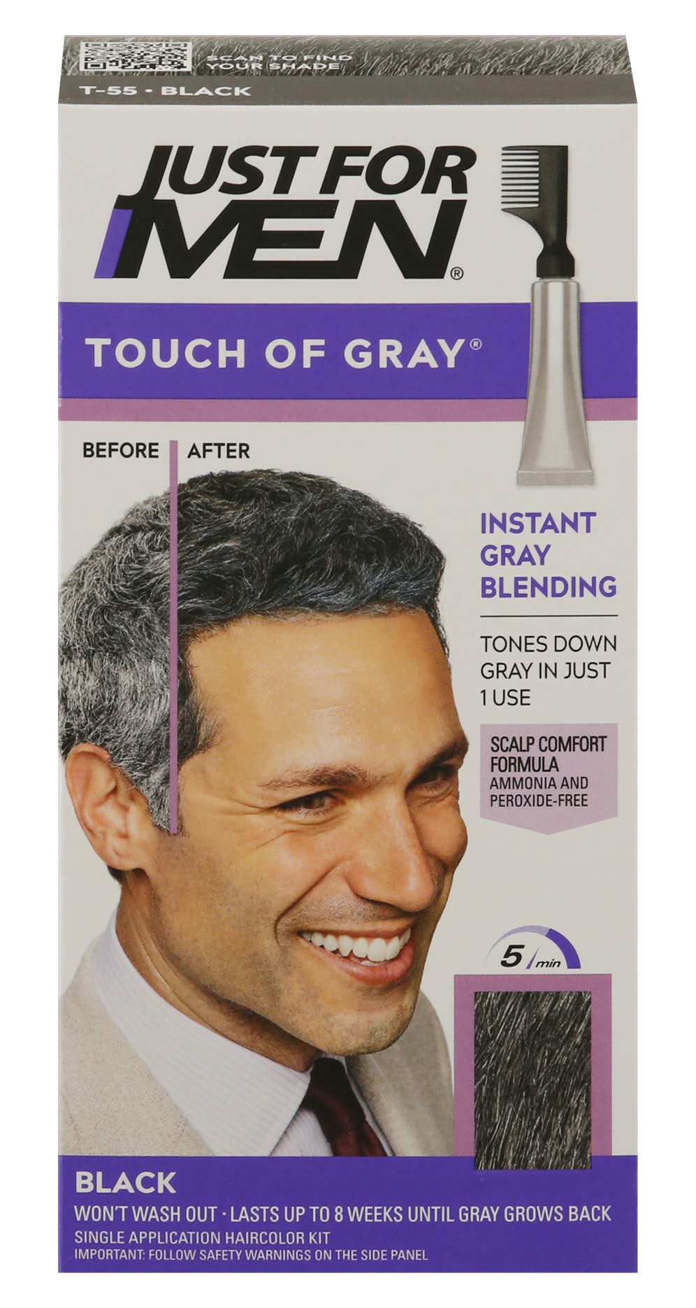 Just For Men T-55 Black Touch Of Gray Hair Color (2.9 oz)