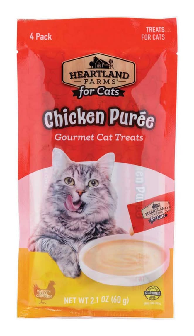Heartland Farms Chicken Puree Gourmet Cat Treats (2.1 oz, 4 ct)