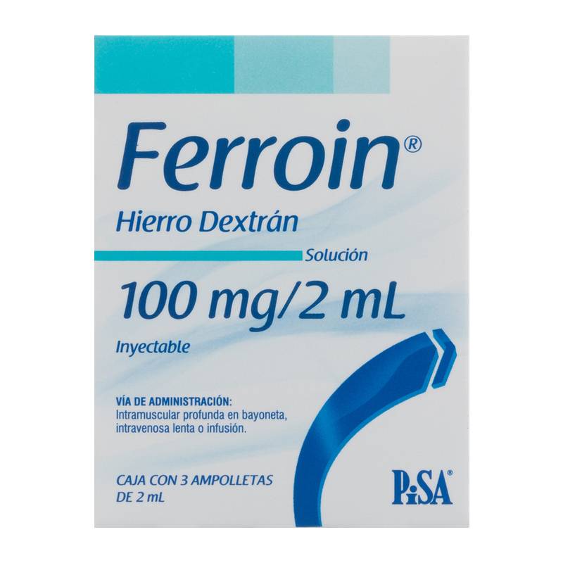 Pisa ferroin solución inyectable 100 mg/2 ml (3 piezas)