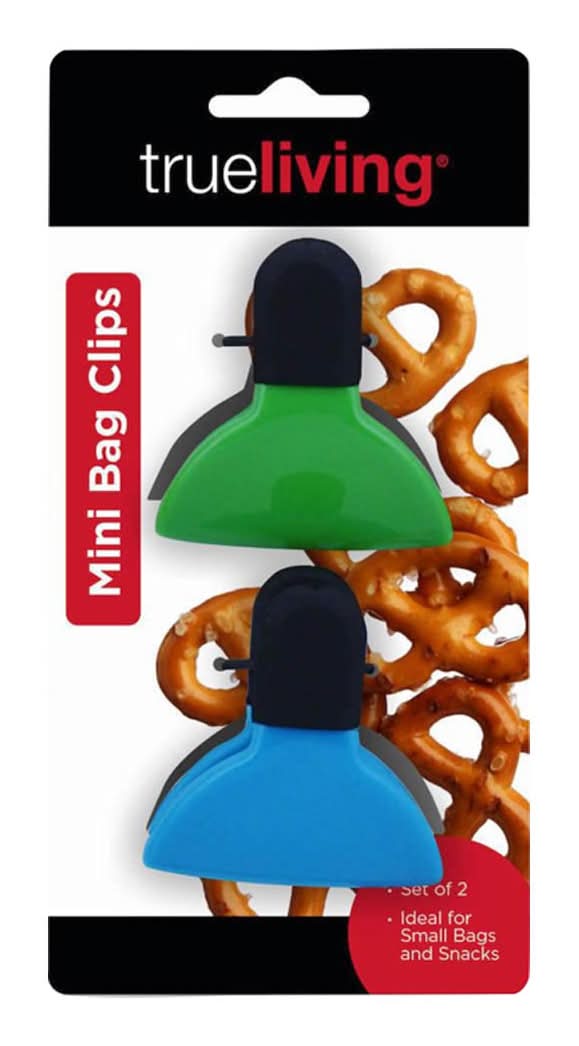 TrueLiving Mini Bag Clips, Blue-Green (2 ct)
