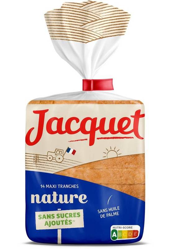 Maxi tranches sans sucre ajouté nature 550 gr - jacquet - 550g