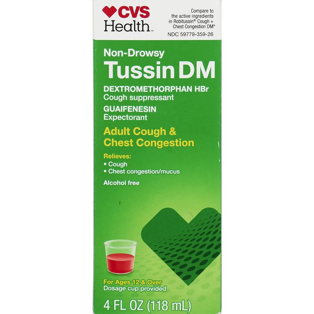 Cvs Health Non Drowsy Tussin Dm Cough & Chest Congestion, 4 Oz