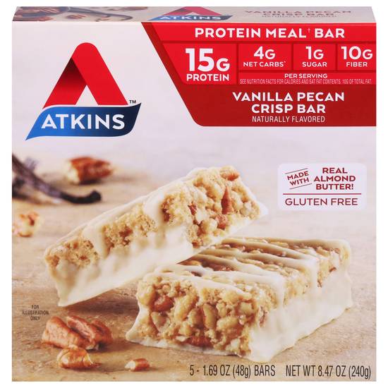 Atkins Vanilla Pecan Crisp Protein Meal Bar (5 ct)