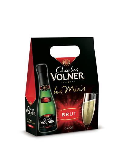 Vin pétillant brut blanc de blancs CHARLES VOLNER - le pack de 3 bouteilles de 20cL
