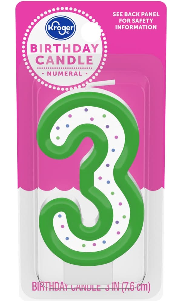 Kroger® Numeral 3 Birthday Candle