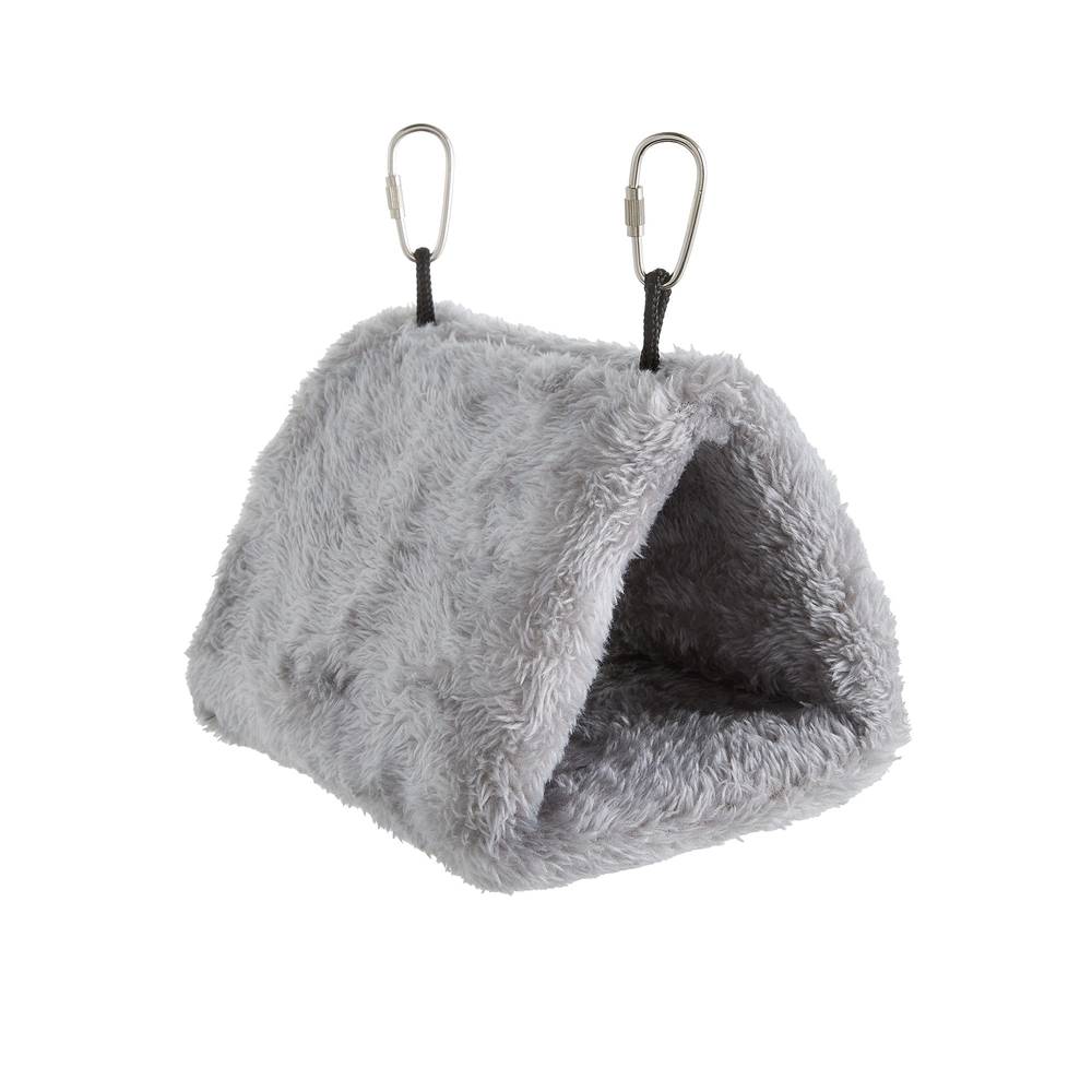 All Living Things Fuzzy Bird Hut (Color: Grey, Size: Small)