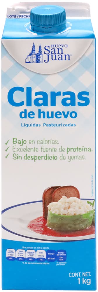 San Juan · Claras de huevo líquido pasteurizado (1 kg)