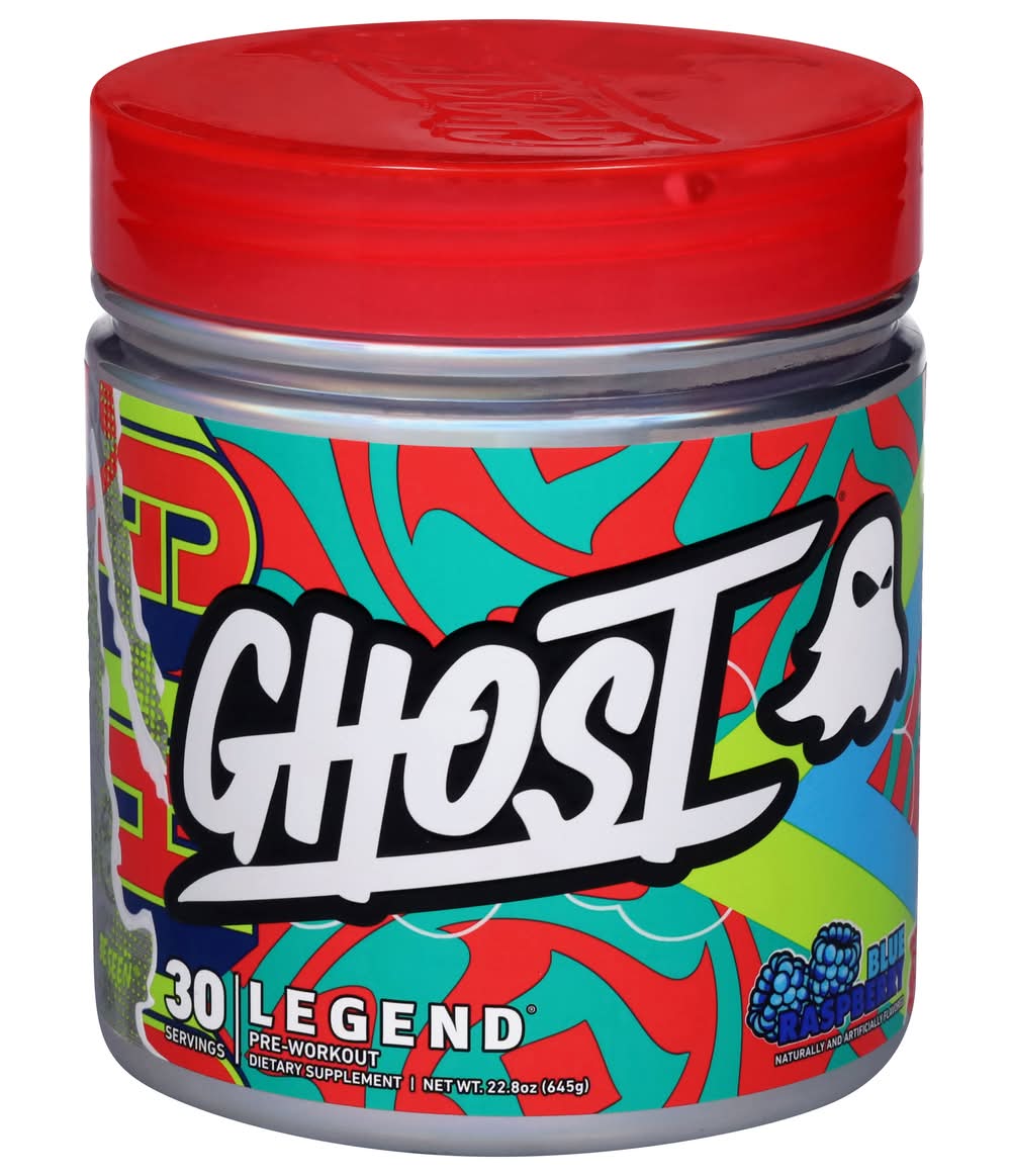 Ghost Legend Pre Workout Powder, Blue Raspberry (22.8 oz)