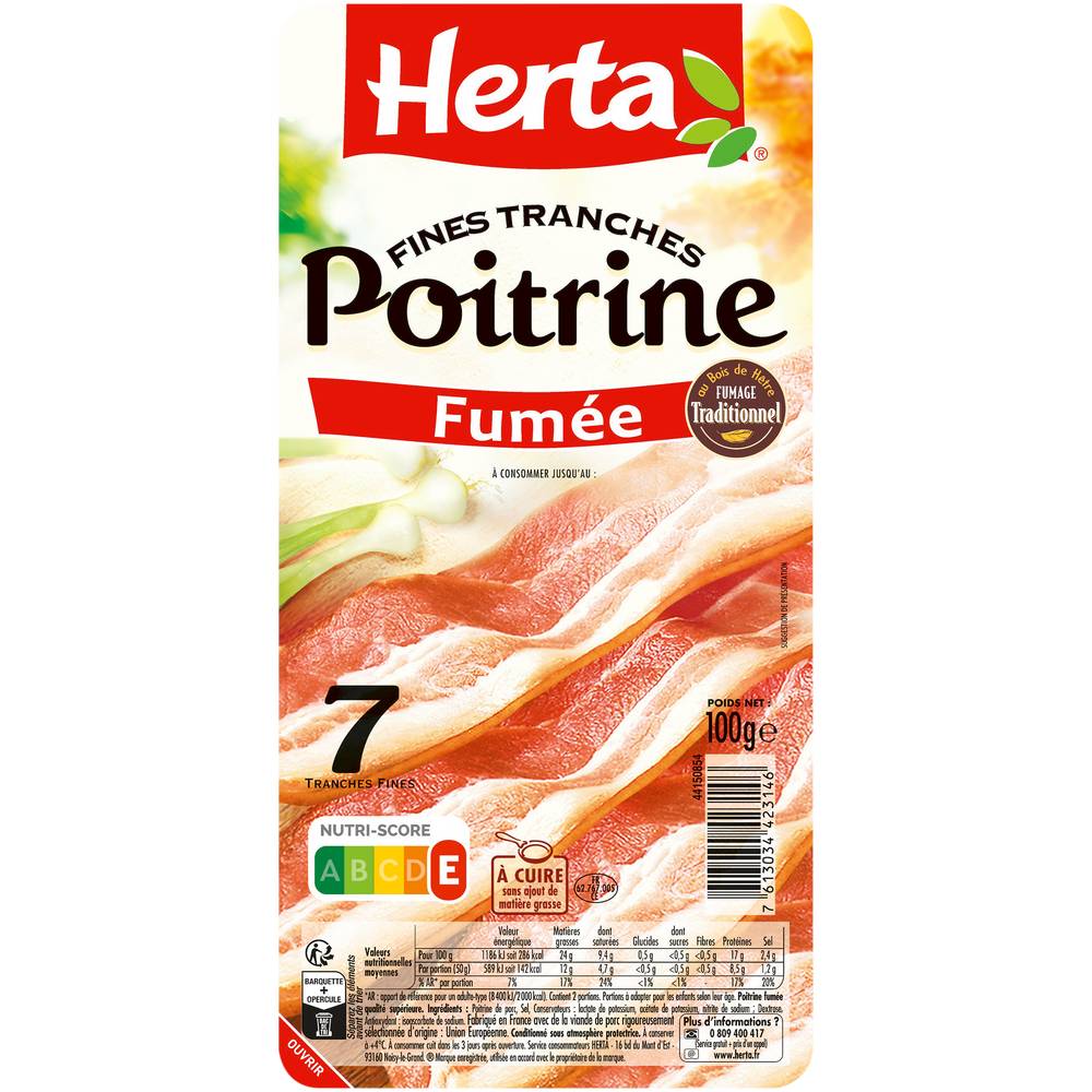 Herta - Poitrine de porc fumée en tranches (7)