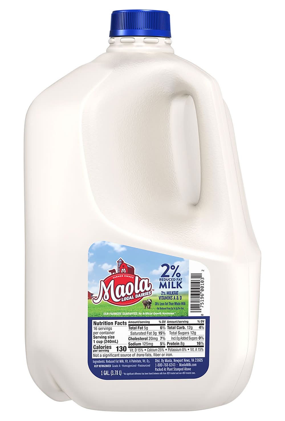Maola 2% Reduced Fat Milk (128 fl oz)