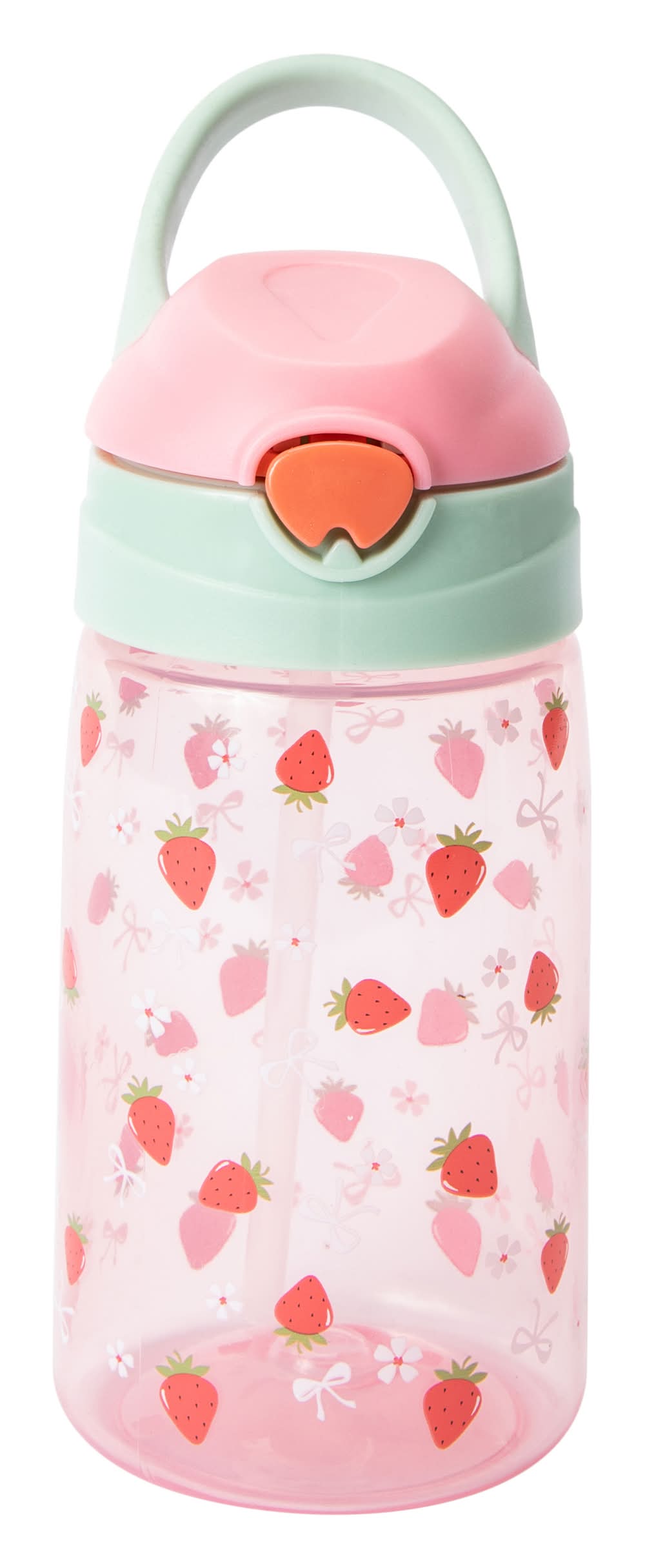 Push-Button Sipper With Handle 14oz Strawberry