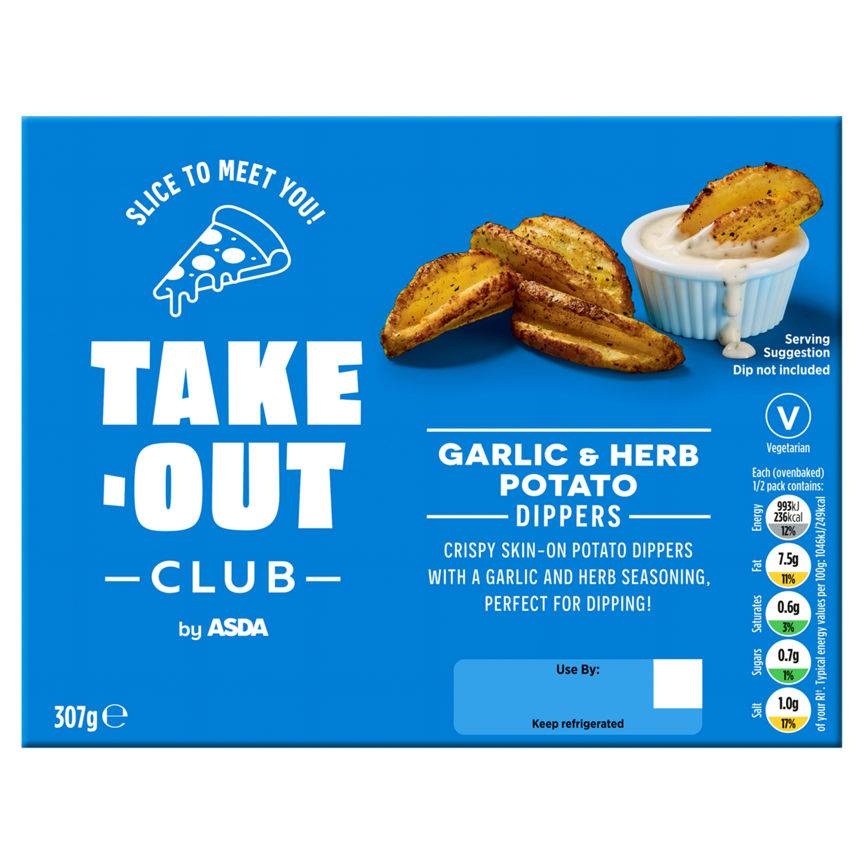 Asda Take-Out Club Garlic & Herb Potato Dippers 307g