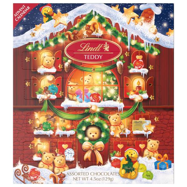 Lindt Teddy Bear Assorted Chocolate Advent Calendar - 4.5 Oz