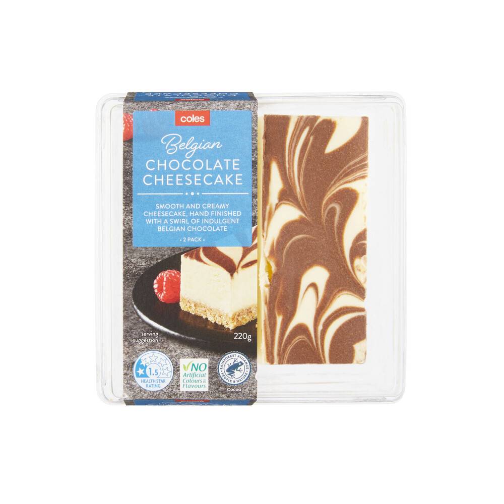 Coles Belgian Cheesecake Slice 220g ( 2 pack)