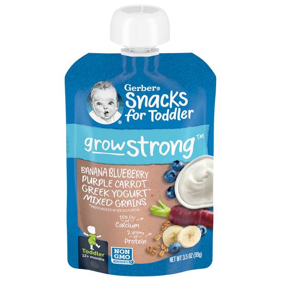 Gerber Strong Toddler 2g Protein Banana Carrot Yogurt & Grains