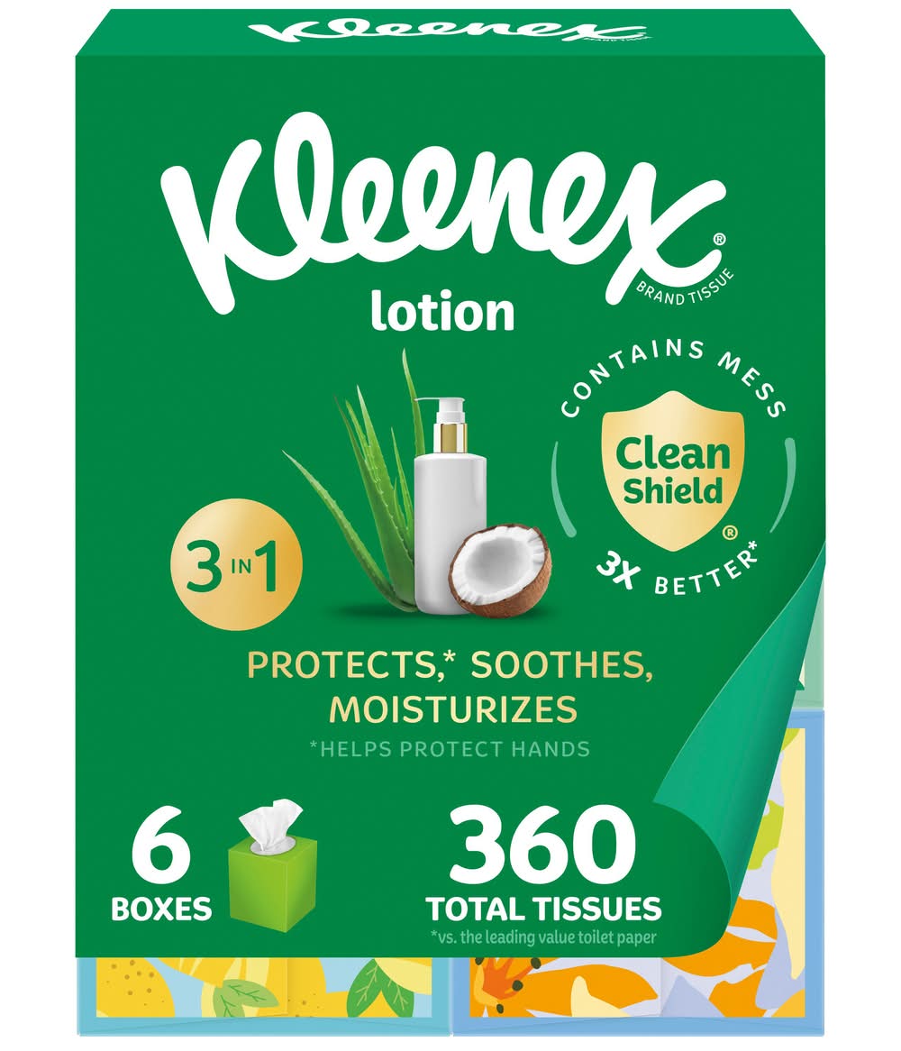 Kleenex Soothing Lotion Coconut Oil Facial Tissues