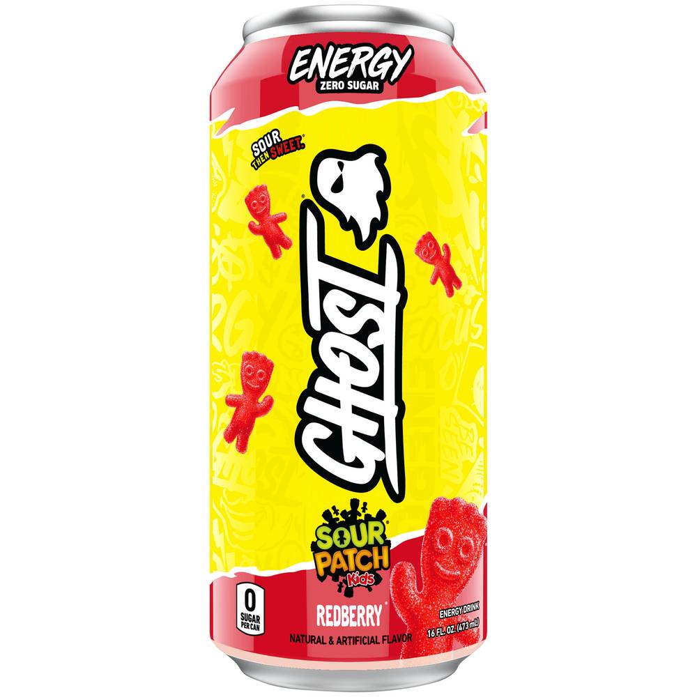 Ghost Sour Patch Kids Zero Sugar Energy Drink (16 fl oz) (redberry)