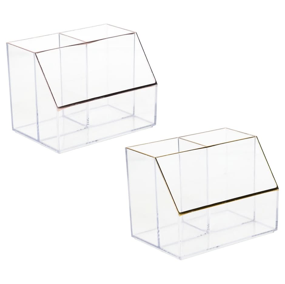 Jot Crystal 3 Compartment Pen Holder, Assorted