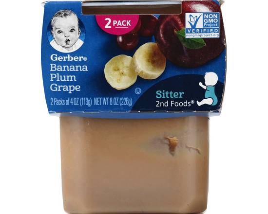 Gerber · 2nd Foods Banana Plum & Grape Pudding (2 x 4 oz)