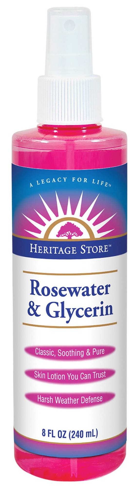 Rosewater & Glycerin Spray - Classic, Soothing & Pure (8 Fluid Ounces)