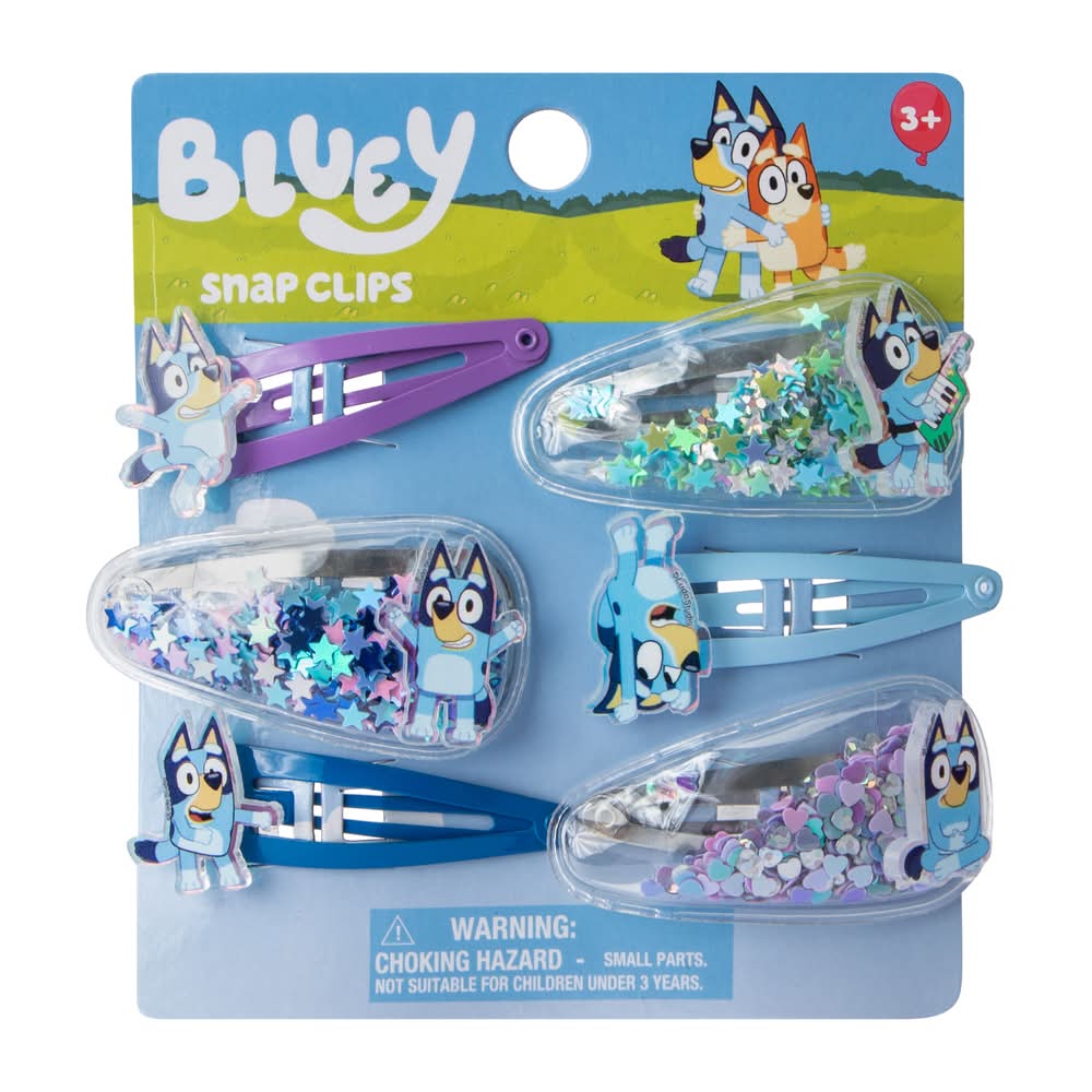 Licensed Confetti Snap Clips Pack 6-Count Bluey