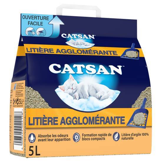 Catsan - Litière minérale agglomérante pour chat 5L