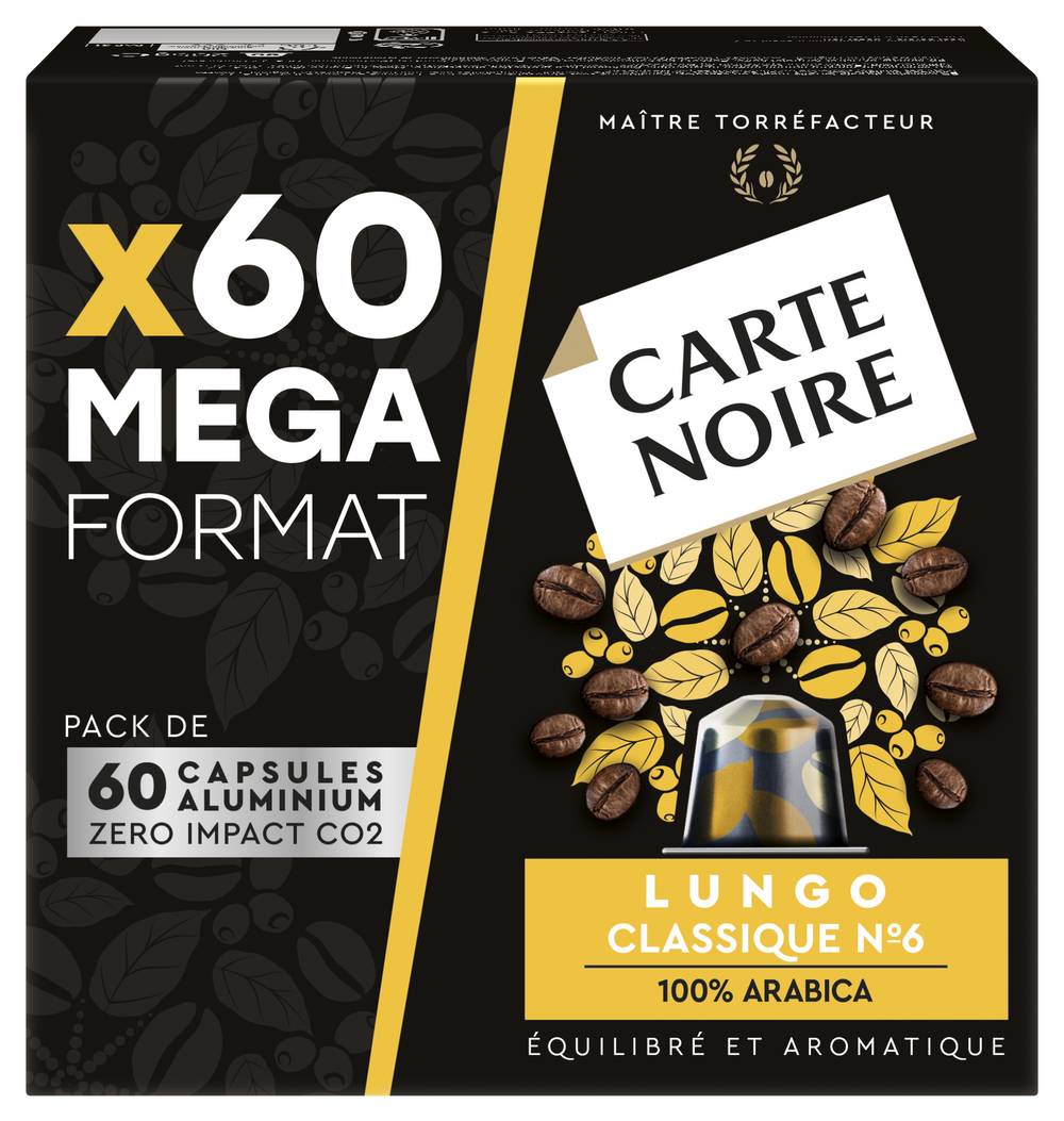 Carte Noire, Espresso Lungo, Capsules En Aluminium Compatibles Avec Nespresso, 1 Paquet De 30 Dosettes De Café, 100% Arabica, Notes Torréfiées Et Noix, Intensité 8/10, Texture Riche, Capsules De Café - View #2