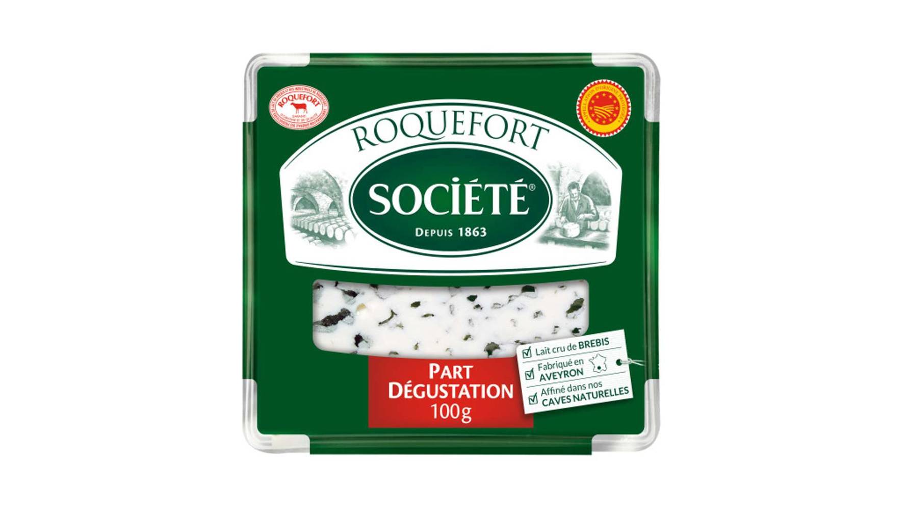 Société - -Roquefort au lait cru de brebis