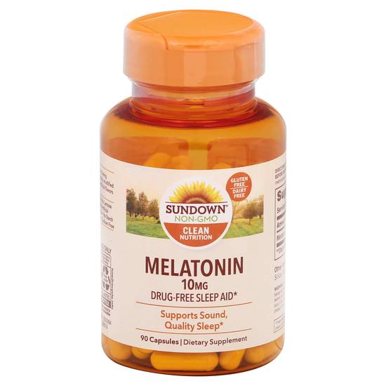 Sundown Clean Nutrition Melatonin 10 mg Capsules (90 ct)