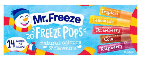 Mr Freeze Assorted, Freeze Pops (20 pack)