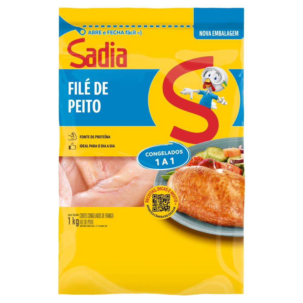 Sadia filé de peito de frango congelado sem pele sem osso (1 kg)